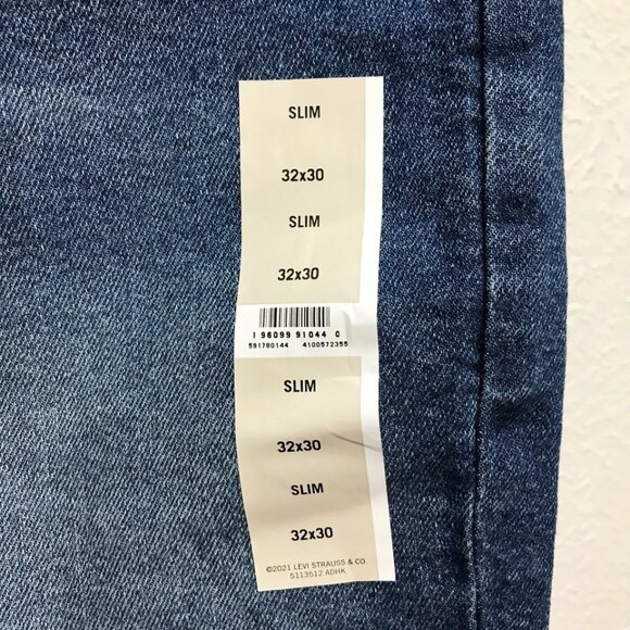 Signature Levis Strauss Jeans Mens 32x30 Slim Fit Blue Stretch Denim Super Flex - Picture 3 of 12